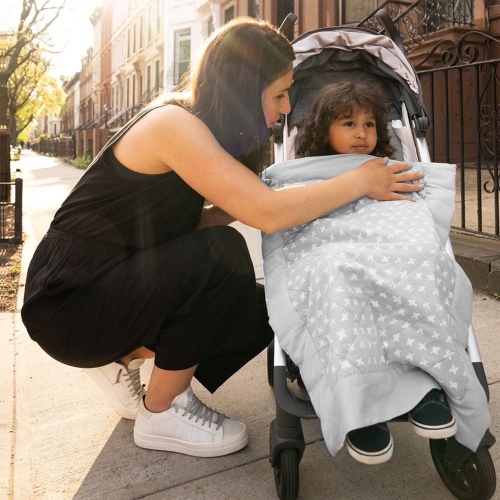 Aden+Anais Embrace Collection-Cross-Hatch Weighted On The Go Blanket