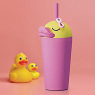 Asobu Bestie Animal Vacuum Insulated Straw Tumbler 24oz Ducky