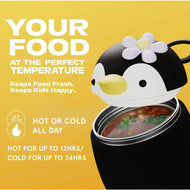 Asobu Foodie Holiday Kids Insulated Food Jar 20oz Peguin