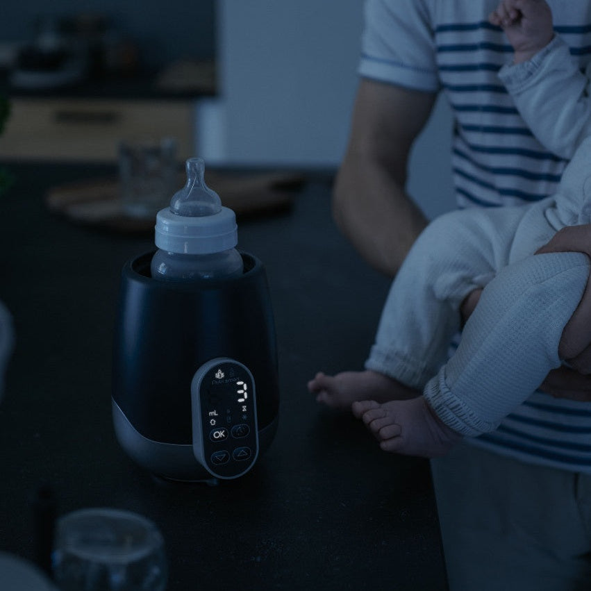 Babymoov Duo Smart Bottle Warmer in black with digital control panel