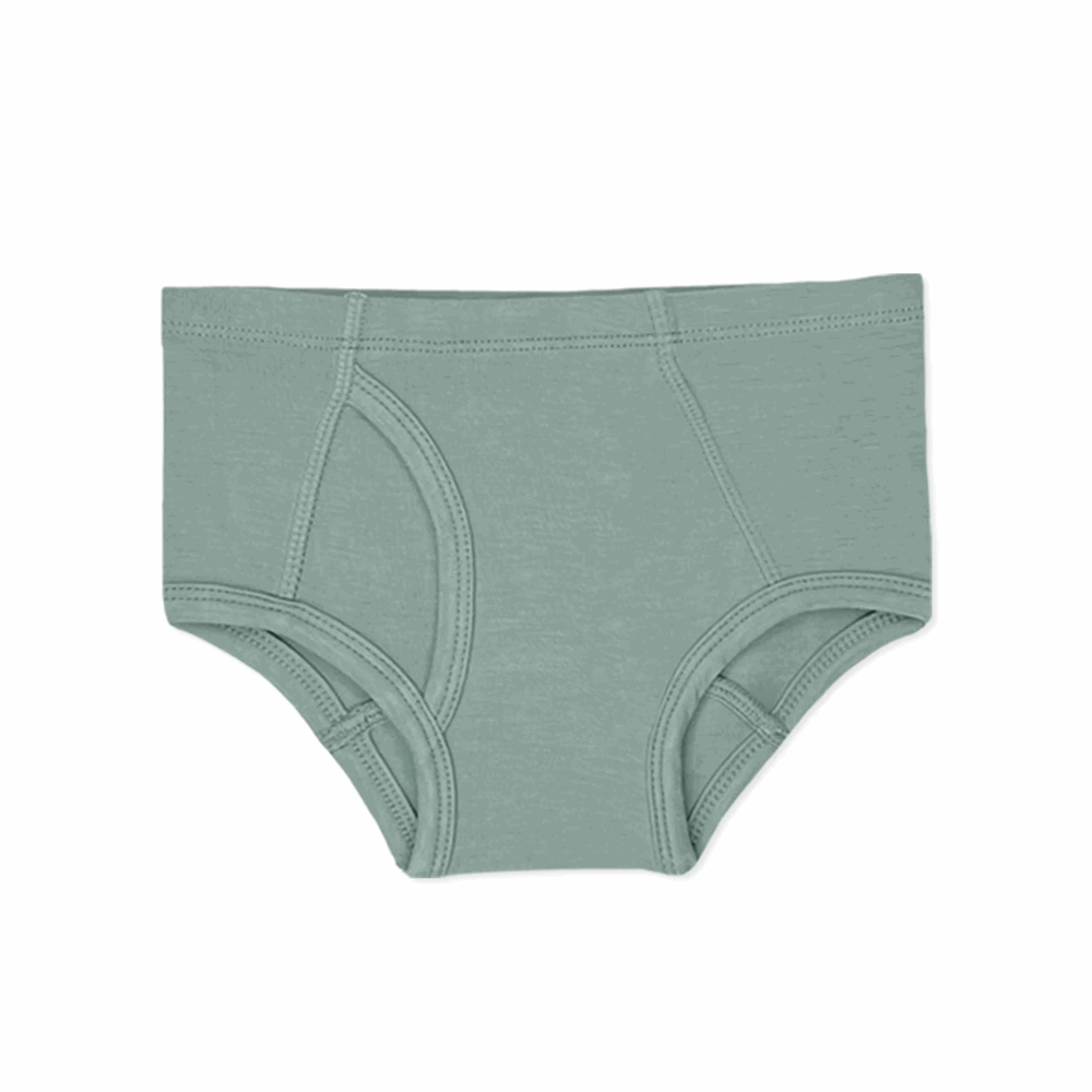 Bellabu Bear boys bamboo underwear briefs, teal, 7-pack with double-stitched seams