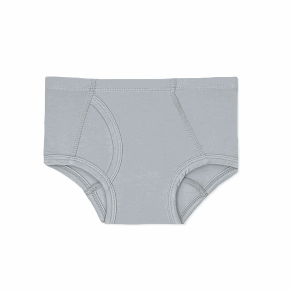 Bellabu Bear boys bamboo underwear brief, light gray