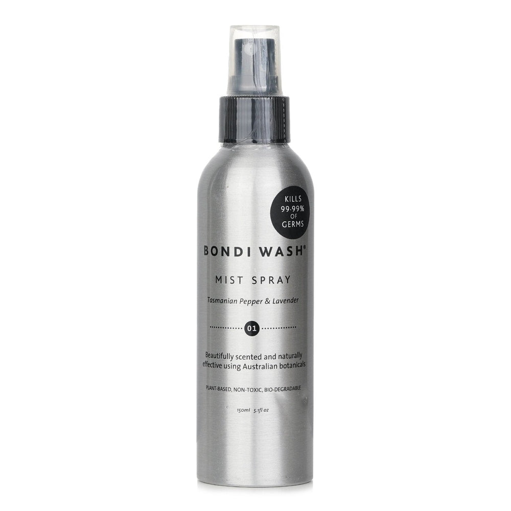 Bondi Wash Mist Spray 150 ml aluminum bottle with spray nozzle, ready to mist Tasmanian Pepper & Lavender.