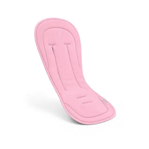 Bugaboo Breezy Seat Liner pink, breathable stroller liner with harness slots ready to attach.