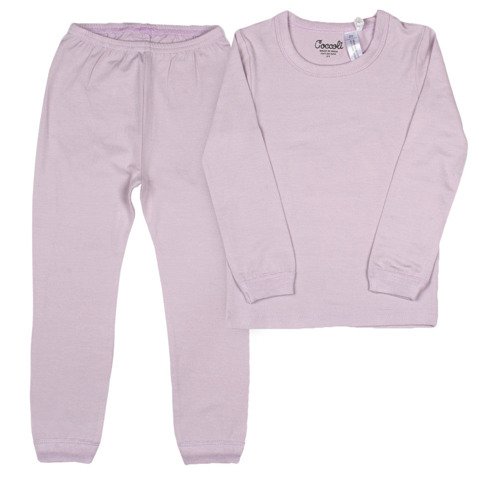 Coccoli Kid Long Sleeve Cotton TENCEL™ Modal Pyjamas Lavender Fog Jersey