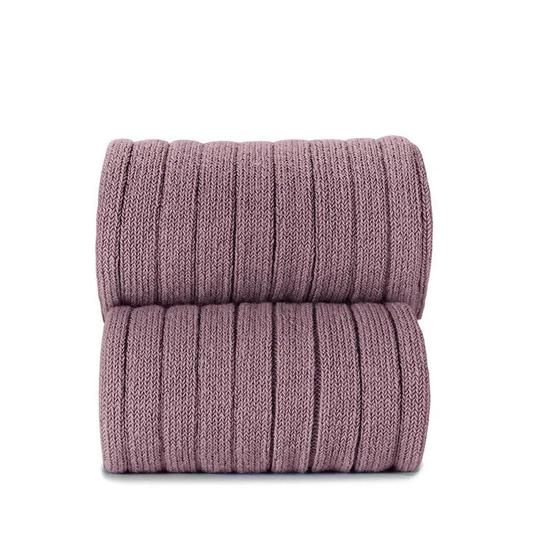 Condor Basic Rib Tights Iris, lavender-purple knit baby tights in a 2-pack stacked neatly.