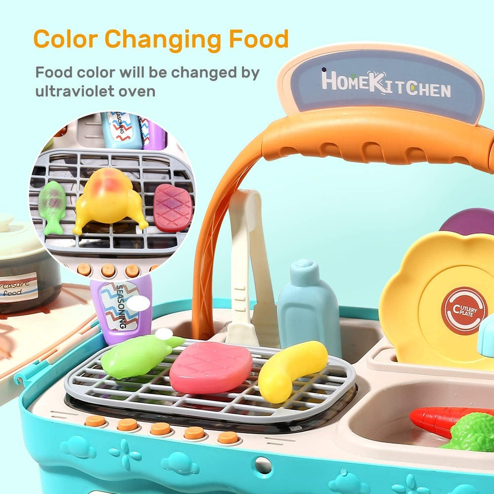 Cute Stone Kids Picnic & Kitchen Playset Blue