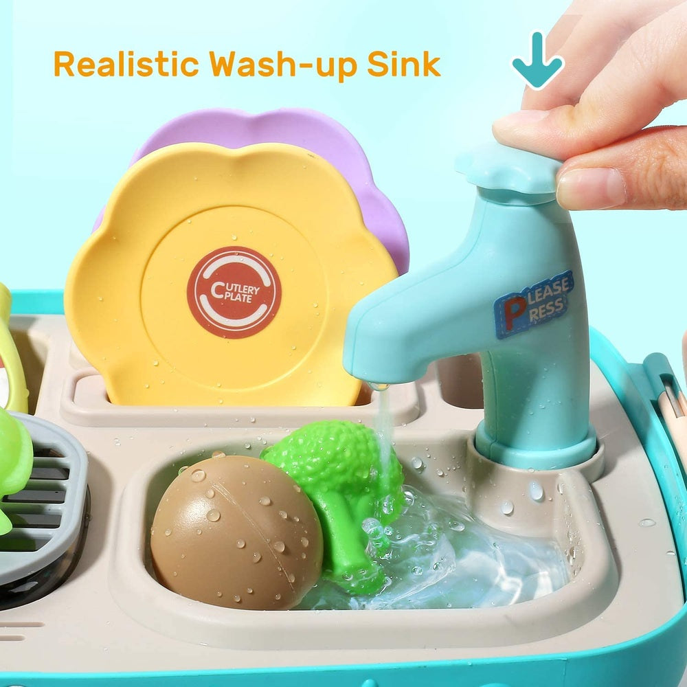 Cute Stone Kids Picnic & Kitchen Playset Blue
