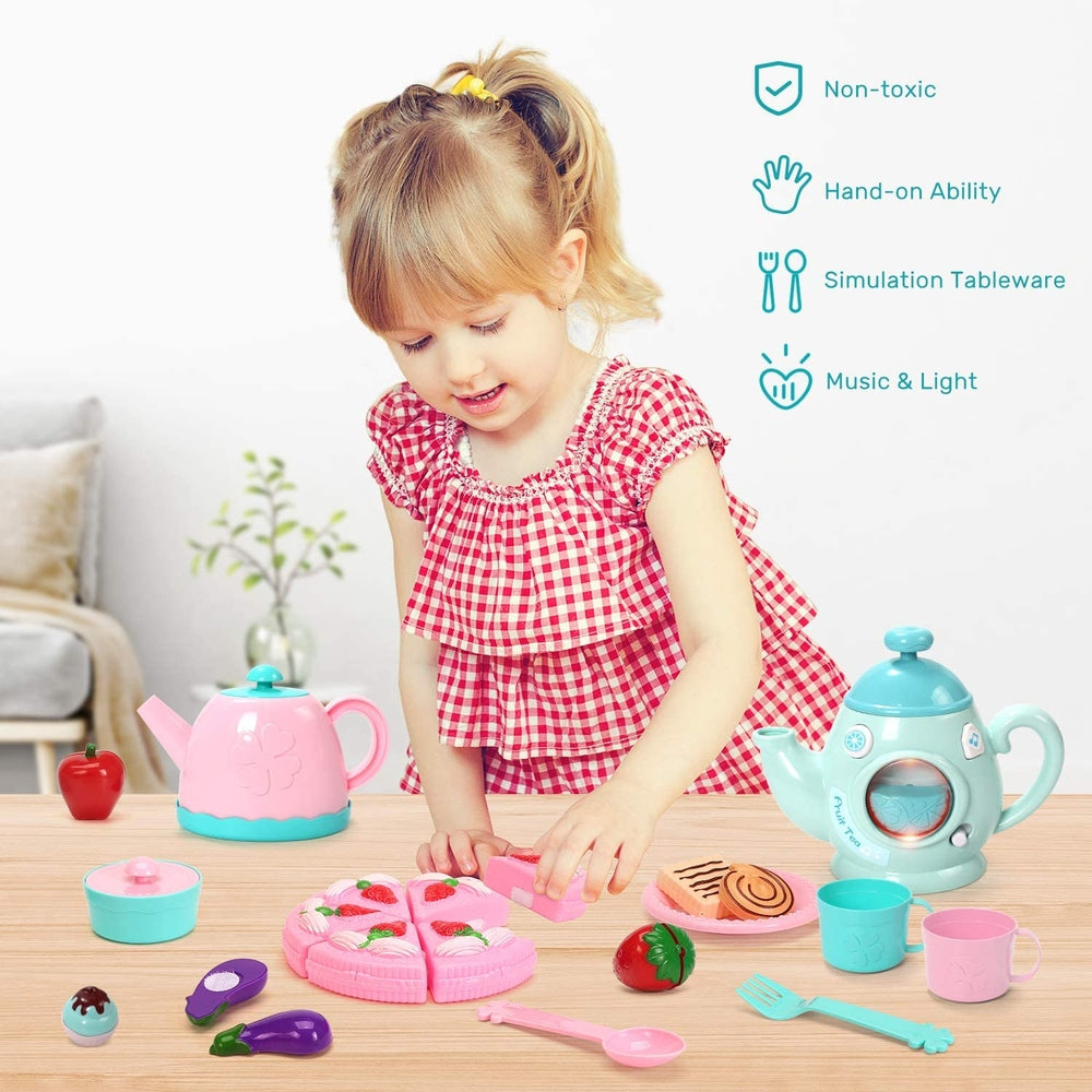 Cute Stone Tea Party Pretend Play Set