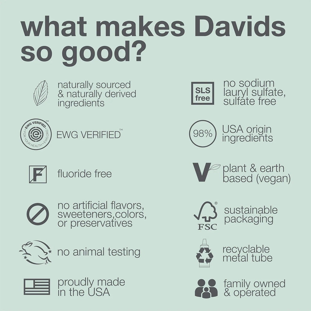Davids Toothpaste Fluoride Free Spearmint