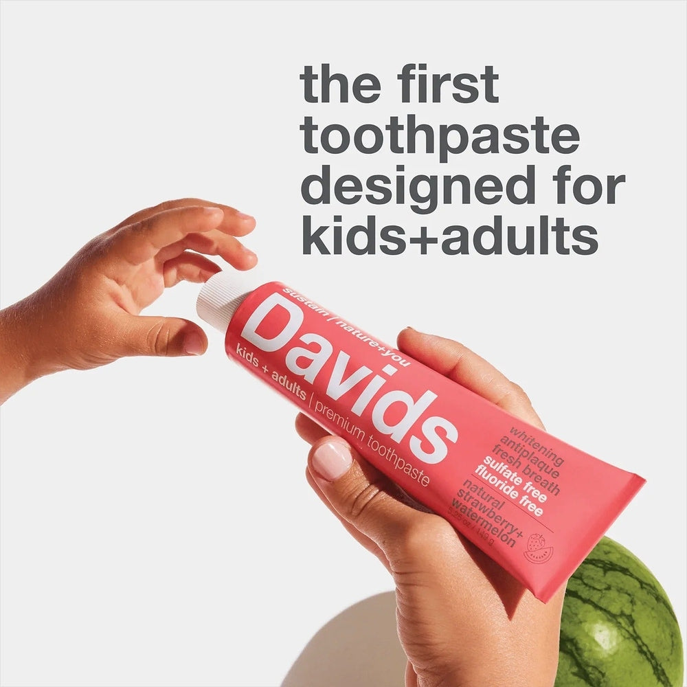 Davids Toothpaste Fluoride Free Strawberry Watermelon