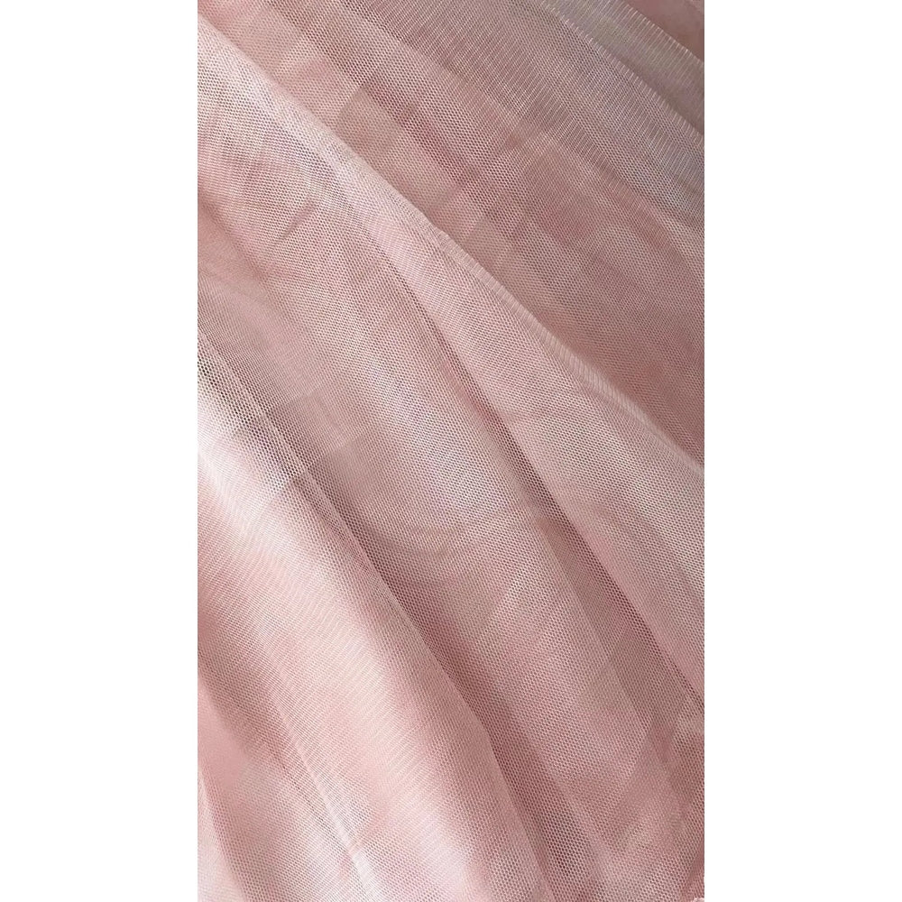 Dolly By Le Petit Dreamy Babydoll Puff Dress in pink clouds fabric draped softly over airy tulle.