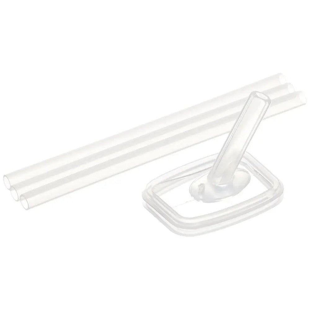 Drink In The Box Replacement Parts Kit with 3 clear straws and a clear lid insert.