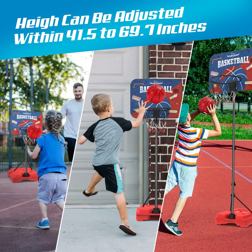 Eagle Stone Kids Basketball Hoop Set Indoor & Outdoor