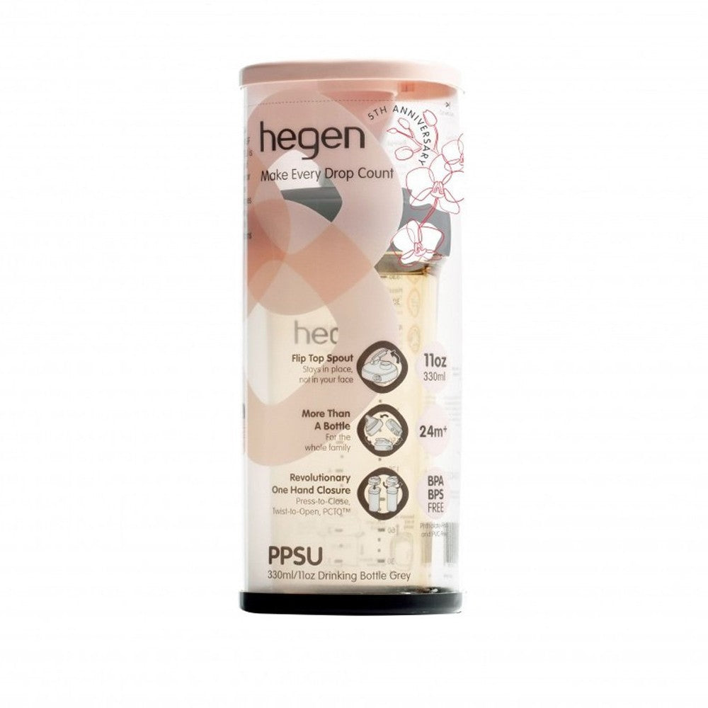 Hegen PCTO™™ Drinking Bottle PPSU All Grey 330 ml/11 oz (Anniversary Limited Edition)