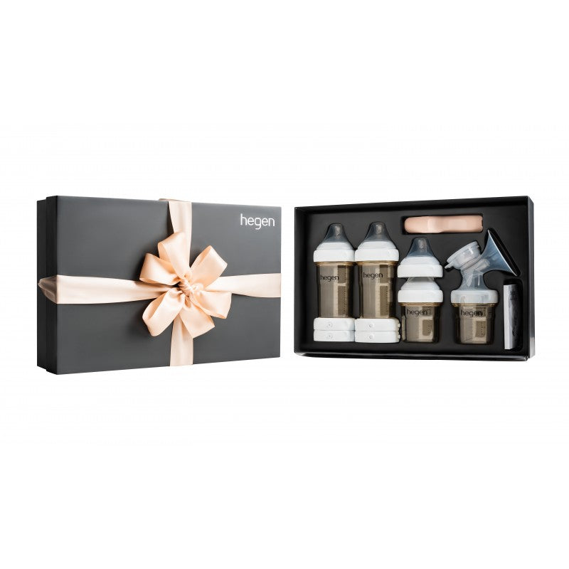 Hegen PCTO Express Store Feed Starter Kit gift set with four baby bottles and accessories