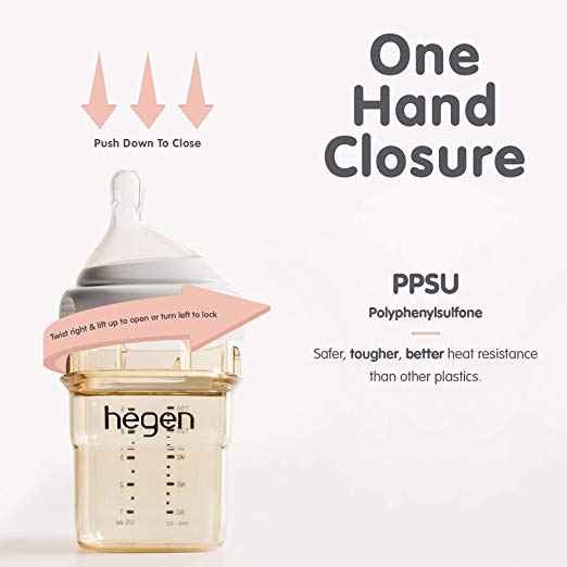 Hegen PCTO feeding bottle PPSU 150 ml (5 oz) by HEGEN with one-hand closure
