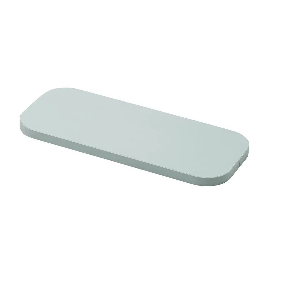 Iloom Cabin Hanging Shelf in pale gray, wall-mounted nursery organizer ready for storage.