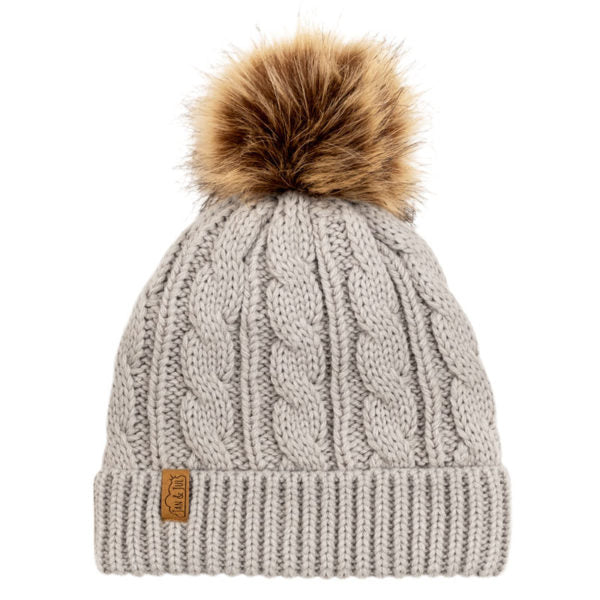 Jan & Jul Cable Knit Beanie Adult Size Grey