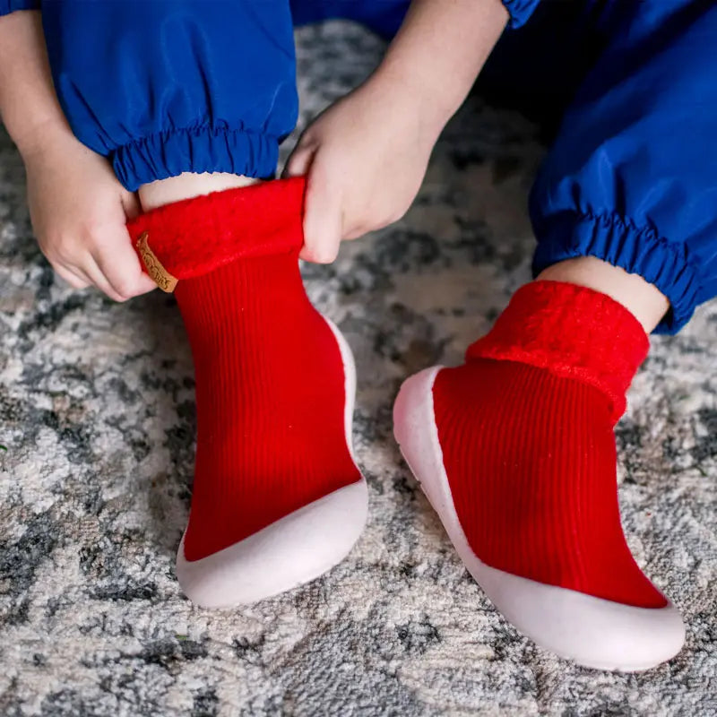 Jan & Jul Cozy Sock Shoes Red