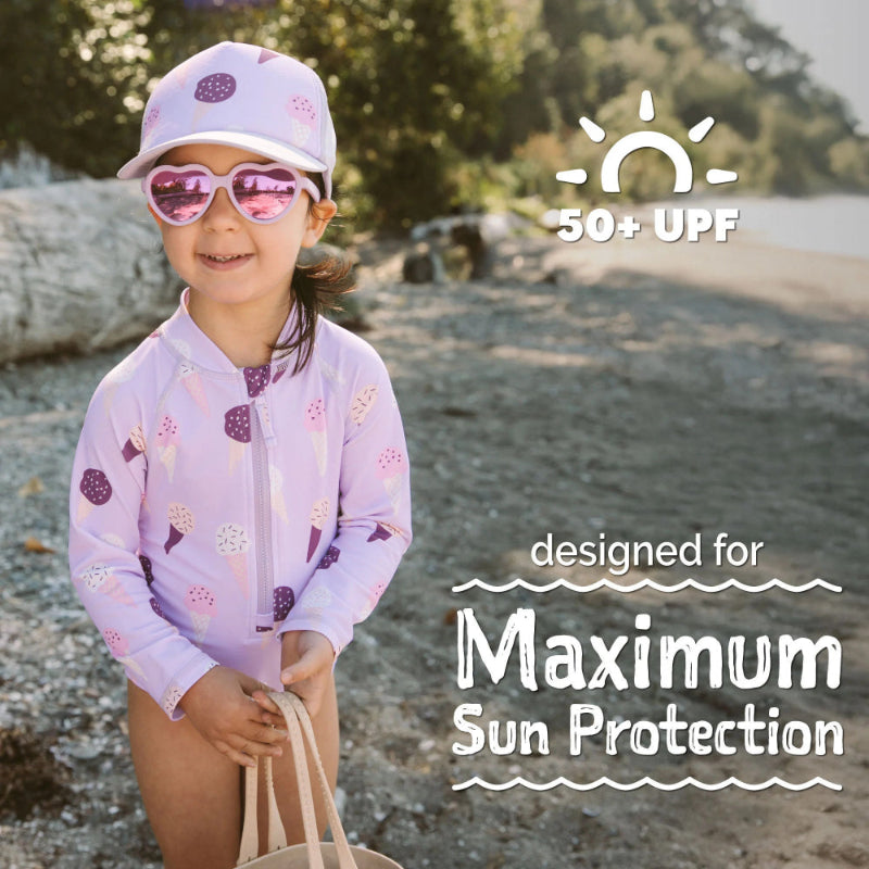 Jan & Jul Girls One Piece UV Swimsuit Lavender Ice Cream