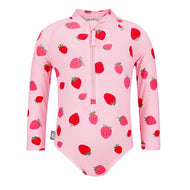 Jan & Jul Girls One Piece UV Swimsuit Pink Strawberry