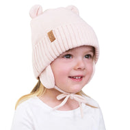 Jan & Jul Kids Bear Knit Hats Light Pink