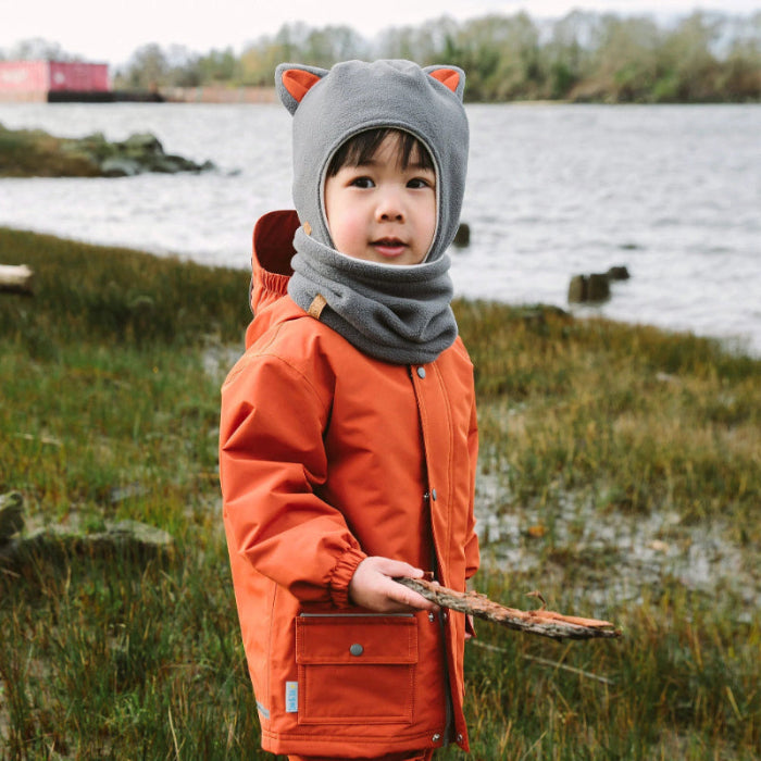 Jan & Jul Kids Fleece Animal Grey Fox