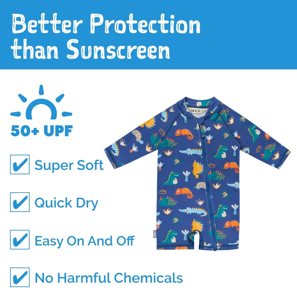 Jan & Jul Kids One Piece UV Sun Suit Dino Buddies