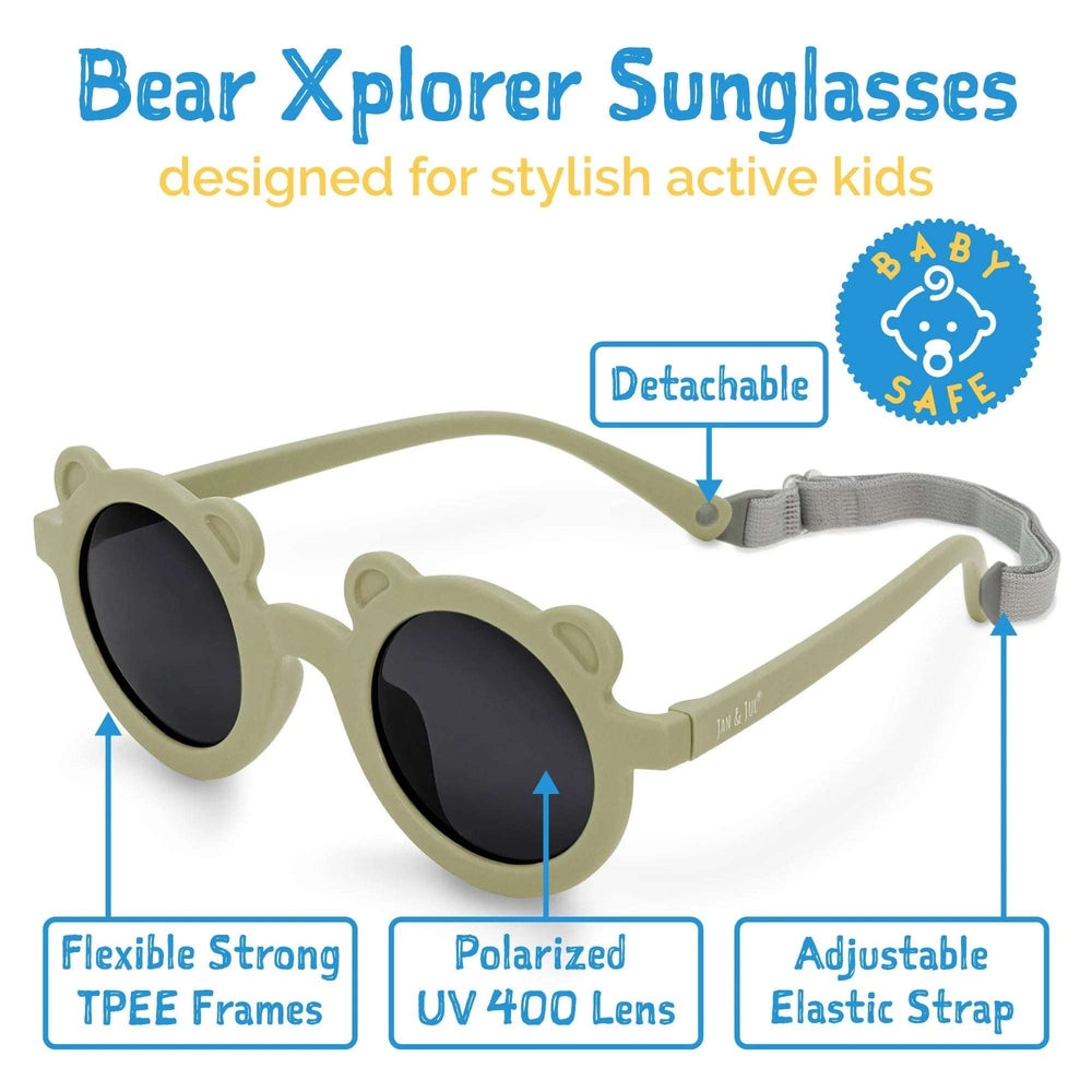 Jan & Jul Kids Polarized Bear Sunglasses Olive Khaki