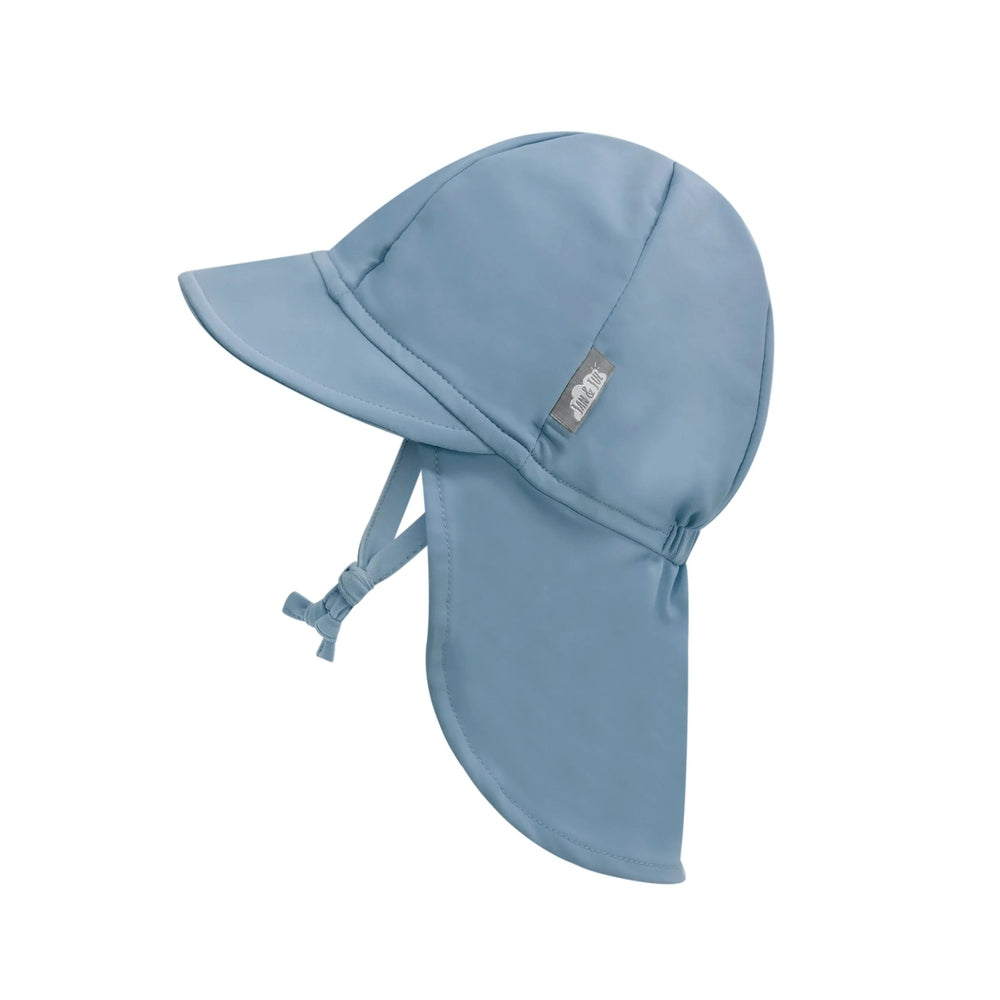 Jan & Jul Sun Soft UV baby cap blue grey with neck flap, baby hat by JAN & JUL