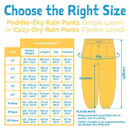 Jan & Jul Waterproof Puddle Dry Rain Pants Dinoland