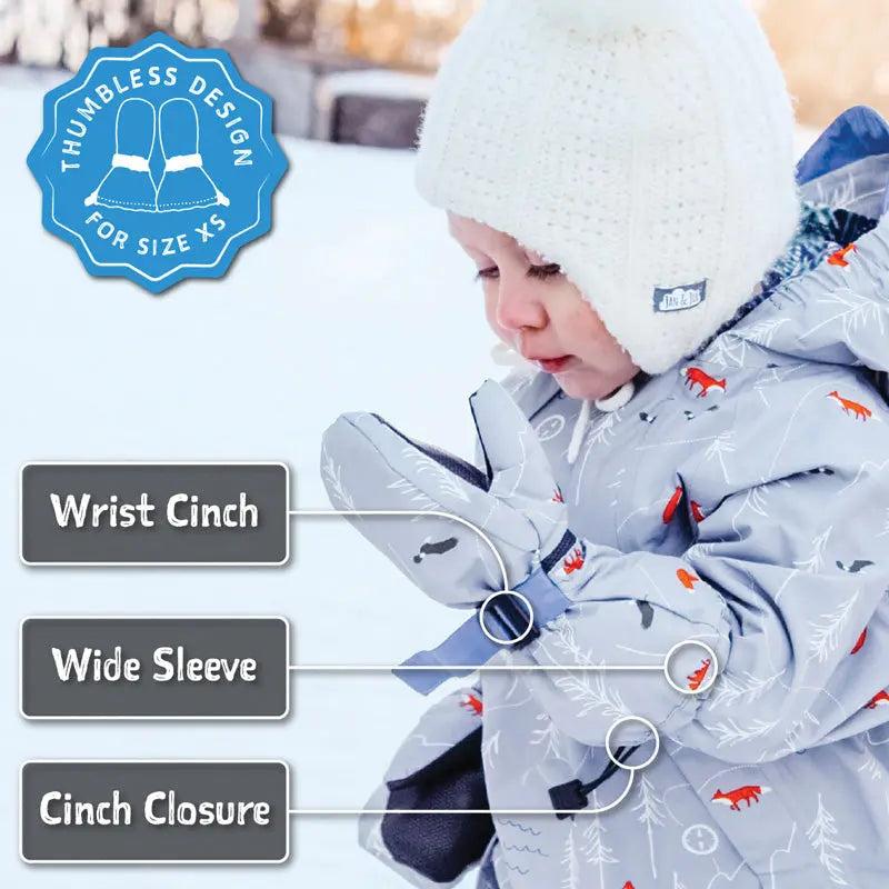 Jan & Jul Waterproof Toasty Dry Mitten Thumb Heather Grey