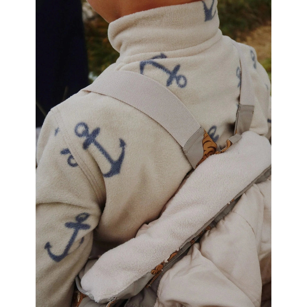 Konges Slojd Tavi fleece sweatshirt Ancher in cream with navy anchor motif