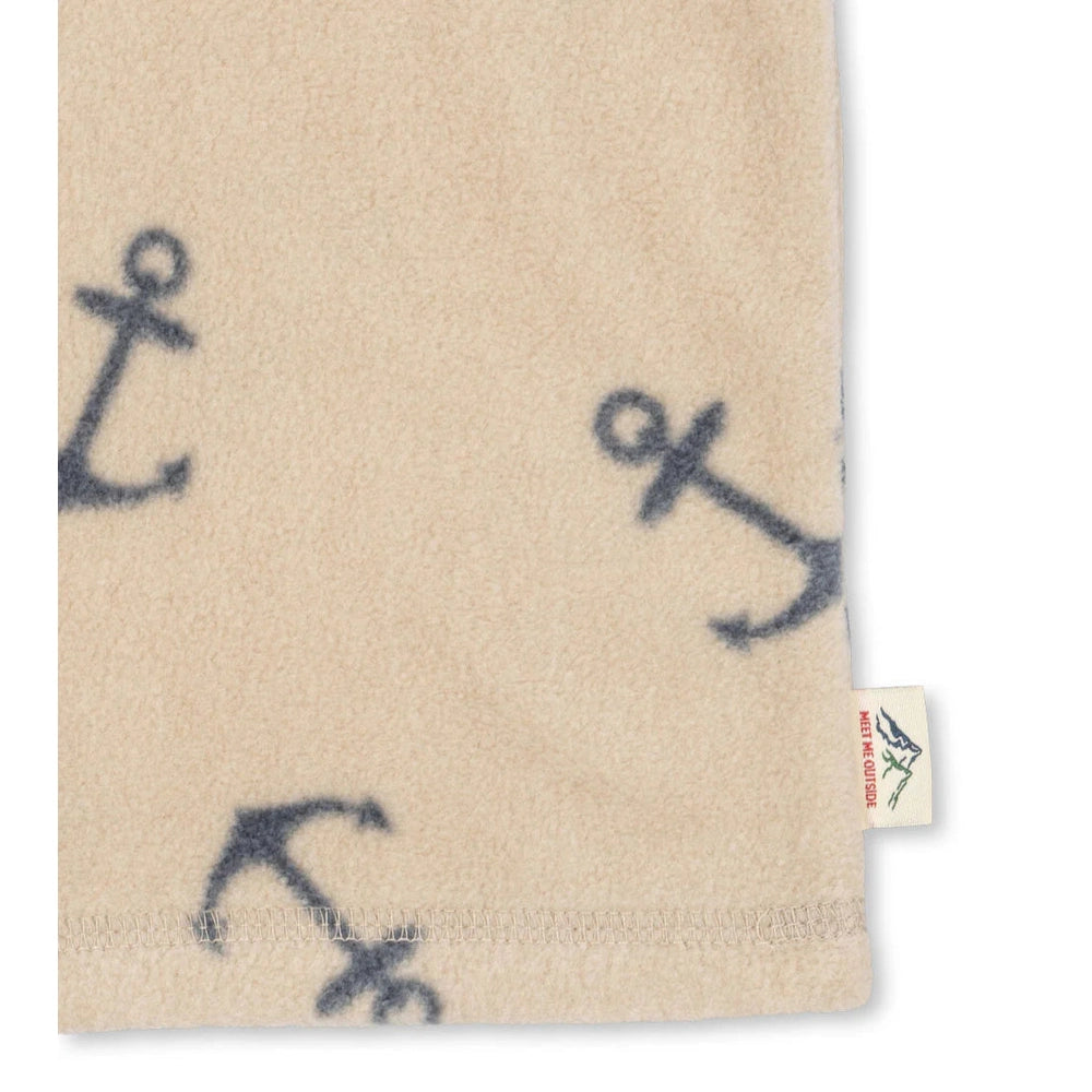 Konges Slojd Tavi fleece sweatshirt beige with navy anchor motif for kids
