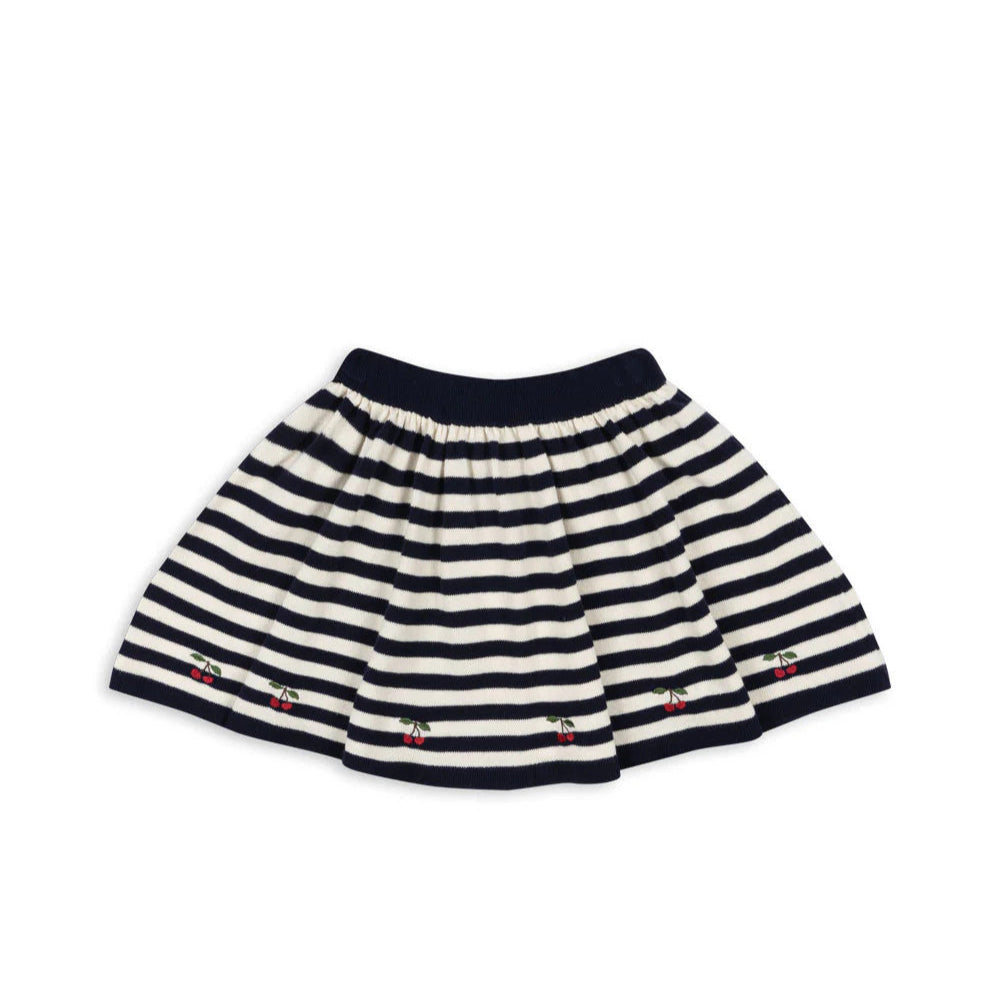 Konges Slojd Venton Cotton Knit Skirt Gots Navy Stripe