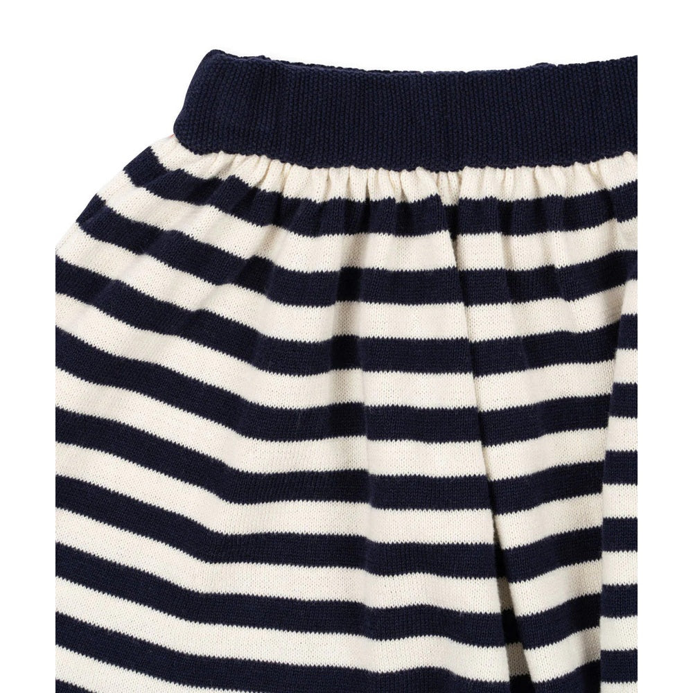 Konges Slojd Venton Cotton Knit Skirt Gots Navy Stripe