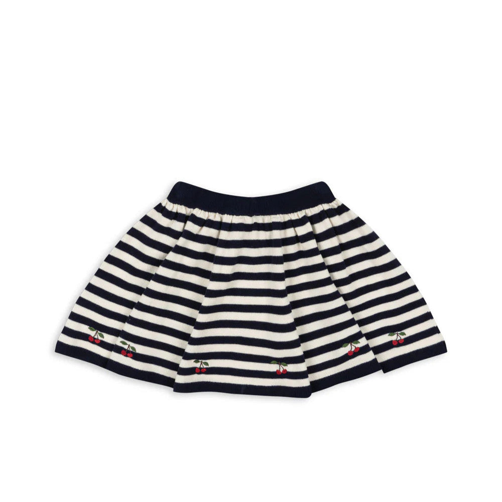 Konges Slojd Venton Cotton Knit Skirt Gots Navy Stripe