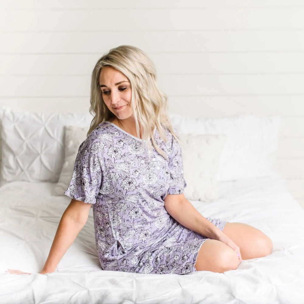 Little Sleepies Bamboo Pajama Set Women's Peonies