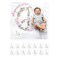 Lulujo Baby's 1St Year Milestone Blanket All You Need Is Love