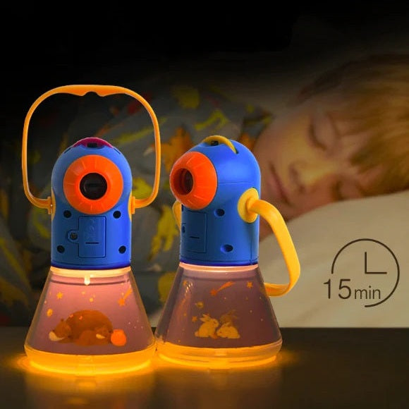MIDEER All In One Kids Storybook Torch set of 2 blue lanterns with orange lenses and yellow handles, ages 3+
