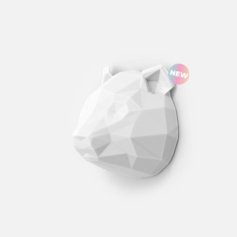 Mob Wall Night Light Panda, white geometric panda wall light by MOB for nursery ambiance