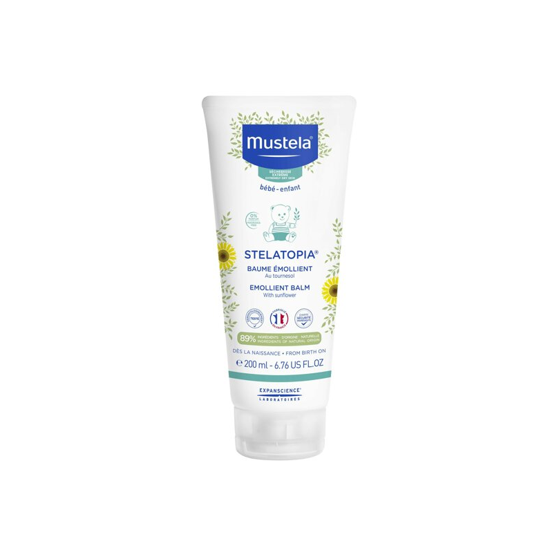 Mustela Stelatopia Replenish Balm 200 ml baby emollient balm with sunflower design