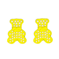 Nemibaby Earrings Pearlly Bear Yellow 925 Sterling Silver Pins