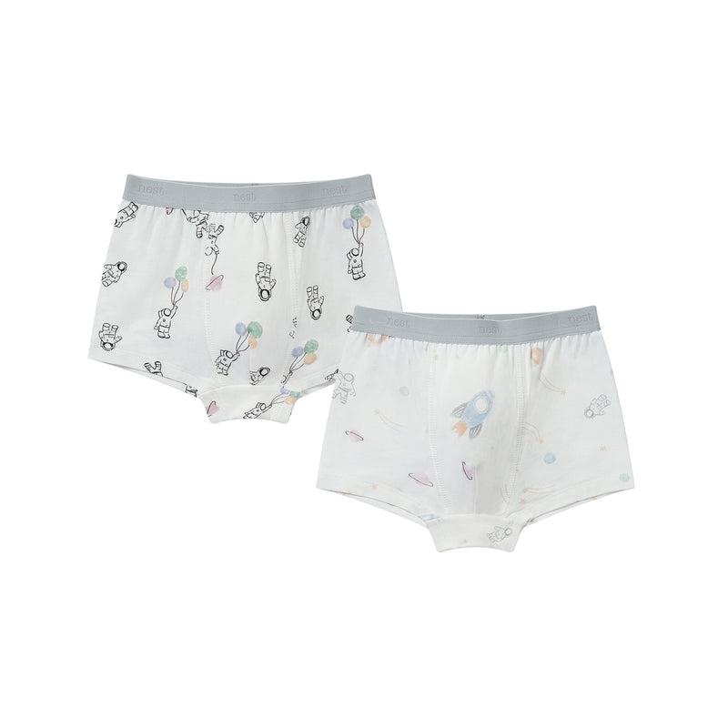Nest Design Bamboo Boys Boxer Briefs Underwear (2 Pack) To Inifinity