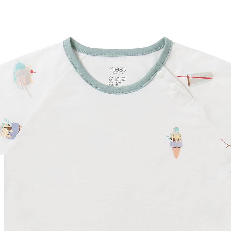 Nest Designs Avocado Bamboo Short Sleeve Play Set Ice Cream Summer