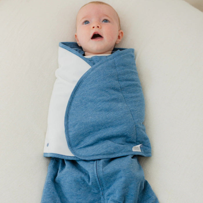 Nest Designs Avocado Bamboo Swaddle Sleep Bag 1.0 Tog Captain's Blue, baby sleepwear in blue bamboo fabric