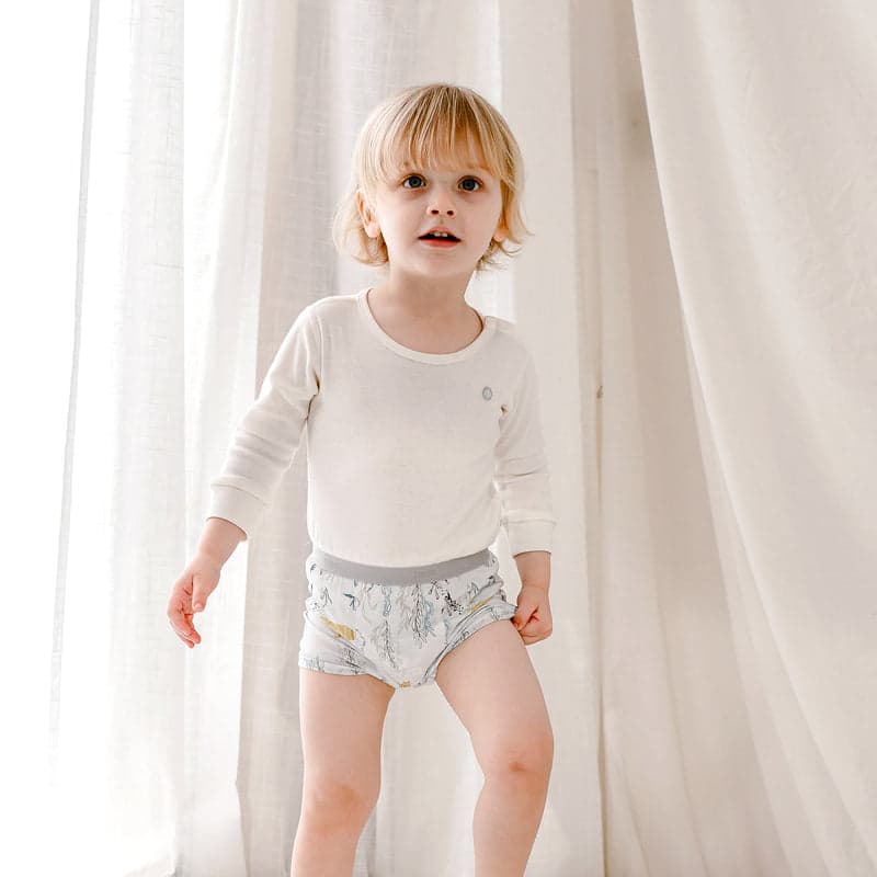 Nest Designs Bamboo Boys Boxer Briefs Underwear (2 Pack) Deep Blue Wonders
