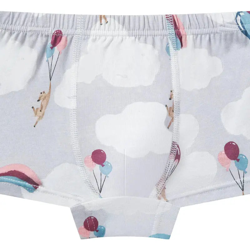 Nest Designs Bamboo Boys Boxer Briefs Underwear (2 Pack) Sahara Sky