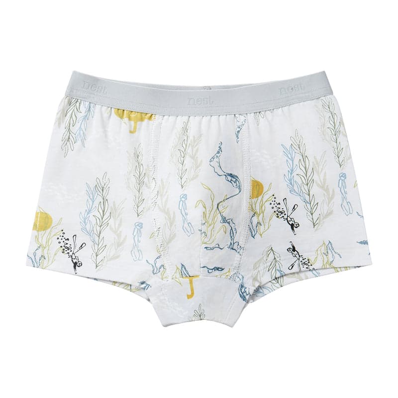 Nest Designs Bamboo Boys Boxer Briefs Underwear (2 Pack) Deep Blue Wonders